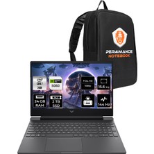 Hp Victus 15 Intel Core 7 240H 24GB 2tb SSD RTX5060/8GB 15.6" Fhd 144Hz Fdos Taşınabilir Bilgisayar & Per4 Çanta BV7W9EAPN316