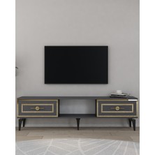 Violact Tv Sehpası Antrasit-Altın