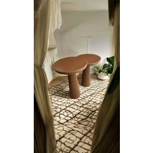 Simillo Home & Living Masif Ahşap Yan Sehpa Takımı – 2’li Doğal Kahverengi Zigon & Fiskos