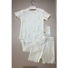 Bebek Zıbın & Şort Takımı – Çiçek Desenli