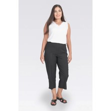 Tolga Saraçoğlu Kadın Beli Lastikli Kapri 30281 Siyah