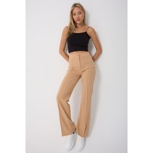 Kadın Yüksek Belli Toparlayıcı Ispanyol Paça Palazzo Pantolon