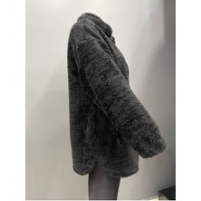Spor Kadın Peluş Rüzgar Geçirmez Welsoft Çift Cepli Kışlık Mont Kaban