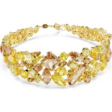 5708713 Gema Choker, Mixed Cuts, Yellow, Gold-Tone Plated