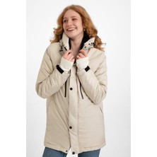 Kadın Polarlı Su ve Rüzgar Geçirmez Kapüşonlu Kışlık Mont & Kaban & Parka