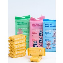 8’li Paket Mini Cep Islak Mendil – Taşınabilir, Hijyenik Seyahat ve Günlük Kullanım Temizlik Mendili