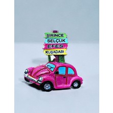 Şirince & Selçuk & Efes & Kuşadası Temalı Polyester Magnet Pembe