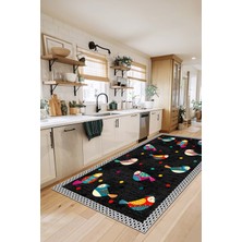 West Home Dijital Baskılı Yıkanabilir Kaymaz Taban Mutfak Halısı