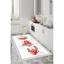 West Home Dijital Baskılı Yıkanabilir Kaymaz Taban Mutfak Halısı