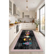 West Home Dijital Baskılı Yıkanabilir Kaymaz Taban Mutfak Halısı