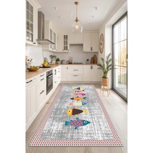 West Home Dijital Baskılı Yıkanabilir Kaymaz Taban Mutfak Halısı