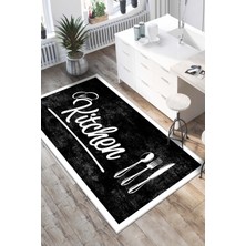 West Home Home Dijital Baskı Yıkanabilir Kaymaz Taban Mutfak Halısı