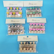 Büro Ev Ofis Yazlık Dekorasyonu Için Figürlü Ipli Notluk Mandal