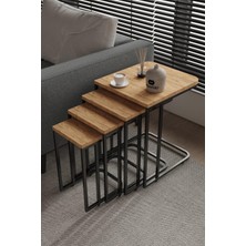 Koltuk Altı Sehpası Tekerli Zigon 4 Lü Zigon Sehpa Takımı