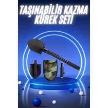 Pusulalı Katlanabilir Kazma Kürek Kamp Seti Kamp Küreği Portatif Çantalı