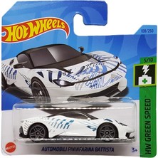 - Automobili Pininfarina Battista - Hw Green Speed 5/10 - HKK22 - Short Card - Beyaz - Mattel 2023