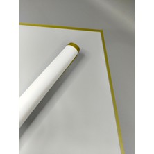 Gold Kenar Çerçeveli  Buket Ambalaj Kağıdı Zarif ve Şık Çiçek Ambalajı 57X57 4 Adet