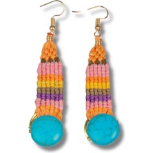 Waves And Pebbles Uzun Makrome A Küpe