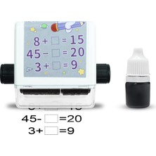 Roller Dijital Öğretim Mührü, 2'si 1 Arada Ek ve Çıkarma Silindir Damgası, Yeniden Kullanılabilir Hesaplamalı Matematik Eğitim Oyuncak Damgası, Matematik Pratik Soruları 100