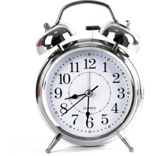 Klasik Çalar Saat Dekoratif Yüksek Sesli Mekanik Alarmlı Çalar Alarmlı Saat Dekoratif Hediyelik 12 x 8 cm Qrt-1