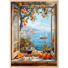 Ahşap Çerçeveli Tablo, Sonbaharda Deniz Manzarası, Salon Dekoru Poster No: 110872