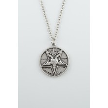 Pagan - Keçi Şeytan - Hz. İsa Gümüş Kaplama Düz Zincir Kolye