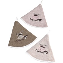 Açelya %100 Pamuk Nakışlı Yuvarlak 50*50 cm 3'lü El / Mutfak Havlusu - Asorti