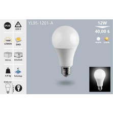 12W Beyaz LED Ampul E27 Duy Yüksek Lümen Noas YL95-1211