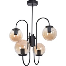 Rüya Modern Tasarım Salon Yemek Odası Mutfak Eskitme Renk Beyaz Camlı Sarkıt 4 Lü Avize