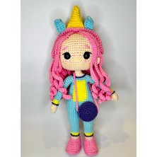 Unicorn Modeli Kız Bebek Amigurumi Organik Oyuncak