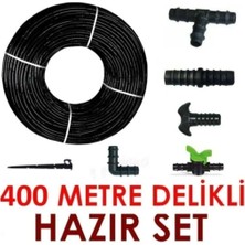 400 Metre Kendinden Delikli Damla Sulama Sistemi ve Ek Parçaları Bahçe Ağaç Seti