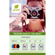 Epson L3160 Fotoğraf Kağıdı Premium Parlak 260 gr 10X15 50 Yaprak