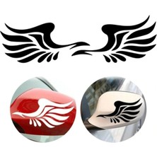 Kanat Ayna Oto Sticker Araba Sticker 2 Adet Siyah 15 x 6 cm