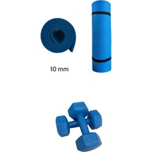 Ckspor  Ds1 Dambıl Seti 10 mm Pilates Matı ve 1 kg Dambıl Set Pilates Egzersiz  Seti