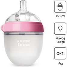Nessiworld Comotomo Antikolik Silikon Biberon 150 ml 0-3 Ay Pembe