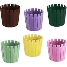 Akasya Çit Saksı 1lt 6 Adet, Renkli Saksı, Bahçe Balkon Saksı