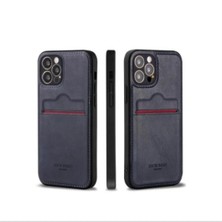 Iphone 14 Pro Uyumlu Kartlıklı Deri Kılıf Siyah