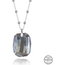 Swarovski Crystal Taşlı Top Zincir Baget Gümüş Kadın Kolye