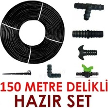 150 Metre Kendinden Delikli Damla Sulama Sistemi Ek Parçaları Damlama Borusu Hortumu