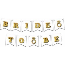 Strafor Yazı – ''bride To Be'' Beyaz Üzeri Gold Simli