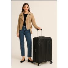 Benetton Unisex Siyah Orta Boy Valiz Seyehat Valiz Bavul Çanta Ccs Mçs Benetton