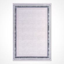 Hali.Net 80x150 cm Gri Galyon Pamuk Yıkanabilir Klasik Halı | Mutfak Balkon Yatak Odası Halısı | Leke Tutmaz Hipoalerjenik | GALYON-16100