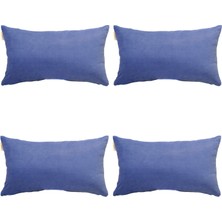 4'lü Kadife Dokulu Kırlent Kılıfı Açık Mavi