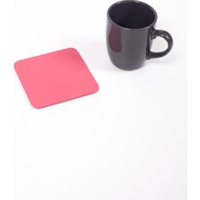Pembe Deri Bardak Altlığı Kare