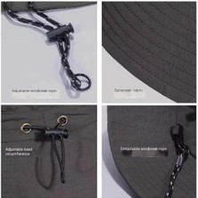 Yaz  Plaj Katlanabilir Balıkçı Kova Şapka  Ipli Su Geçirmez Antiuv Koruma Kamp Yürüyüş Dağcılık