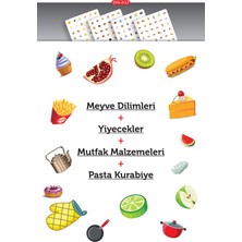 Artikel MDF Montessori Oyunu  Eşleştirme Oyun Kartları 4 Adet Meyve Dilimleri Oyun Kartı, Hafıza Kartı