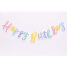 Happy Birthday Makaron Kaligrafi Banner