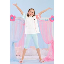 03-10 Yaş Kız Çocuk Heyli Yarım Kollu Kapri Pijama Takımı