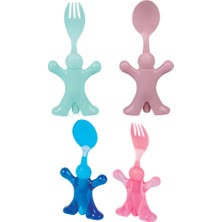Bebek Figürlü Standlı Çatal Kaşık Seti Asorti