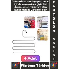 Dayanıklı Kolay Temizlenir Kaymaz Dolap Içi Düzenleme Giysi Havlu Kravat Pantolon Krom Askı 4 Adet